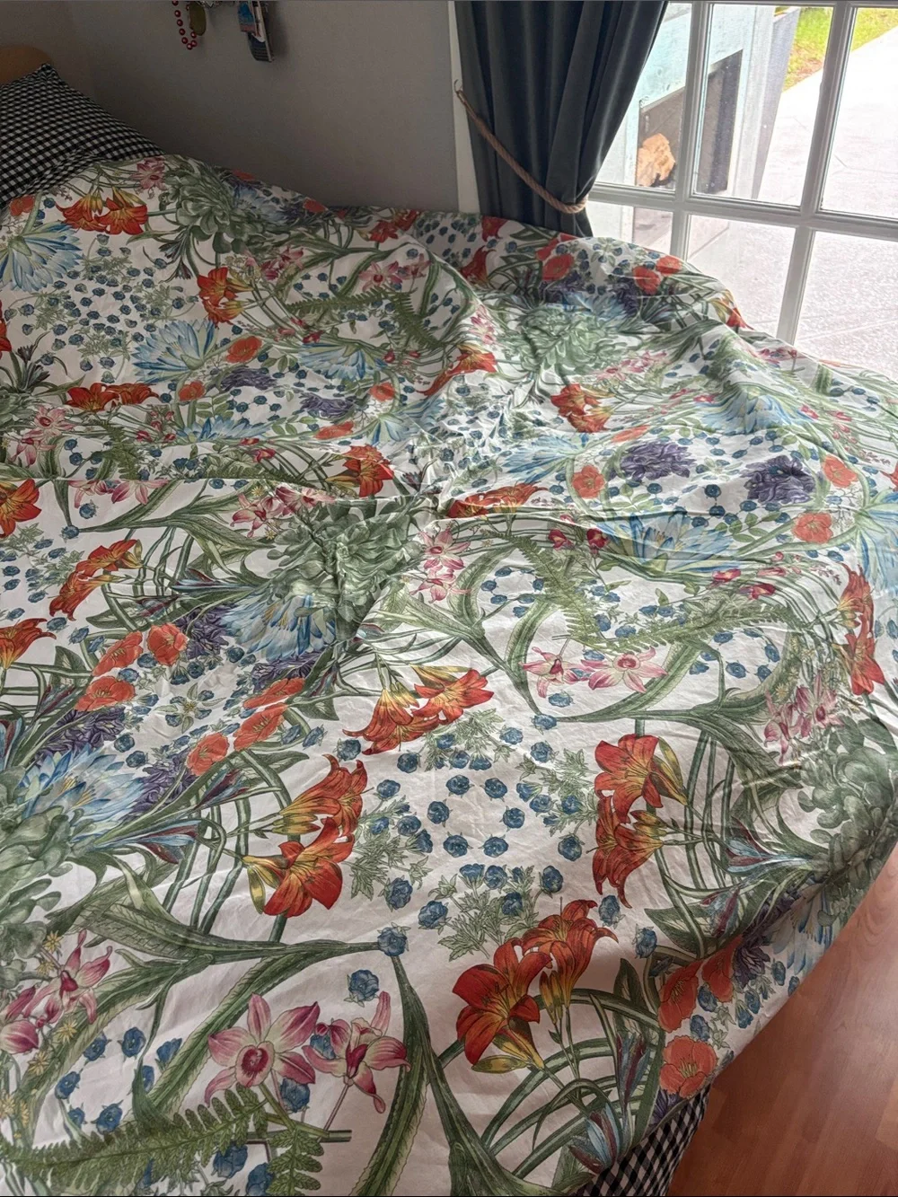 Pottery Barn Queen “Paradise Bird” Cotton Duvet Cover Set + Two Euro Shams